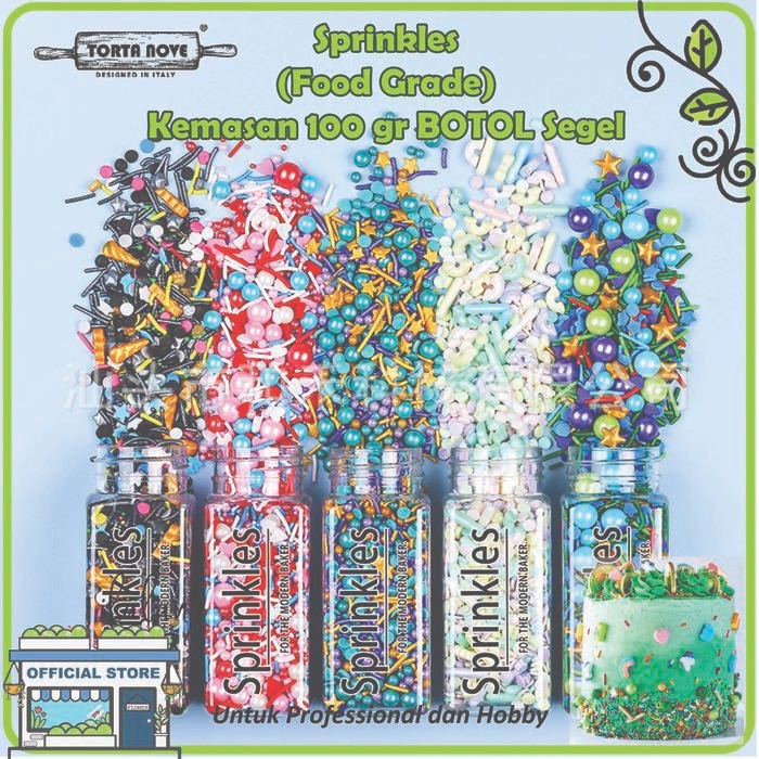 

Trimit gula sprinkle warna warni Dekorasi kue Topping kue ultah natal