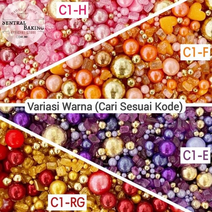 

Sprinkle Kue Mutiara Gula Batu Merah 100gr (C1-RG)/ Springkel Sprinkel