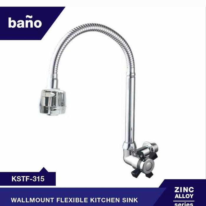 kran angsa tembok flexsible kepala besar / kran angsa cuci piring