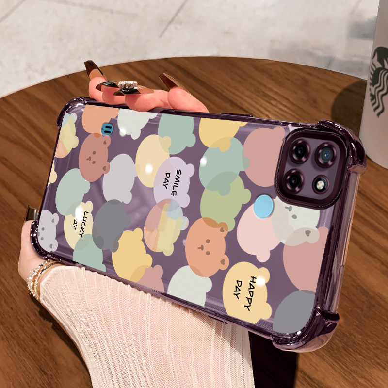 Casing Hp untuk Realme C21Y Realme C25Y C21 C15 Case Casing Warna cinta pola Silikon Softcase HP Kes