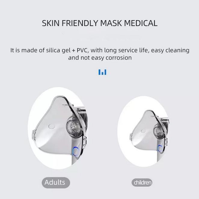 JTTOP" TAFFOMICRON ALAT NEBU PORTABLE INHALER UAP OBAT TERAPI PERNAPASAN ASMA NEBULIZER MASK -