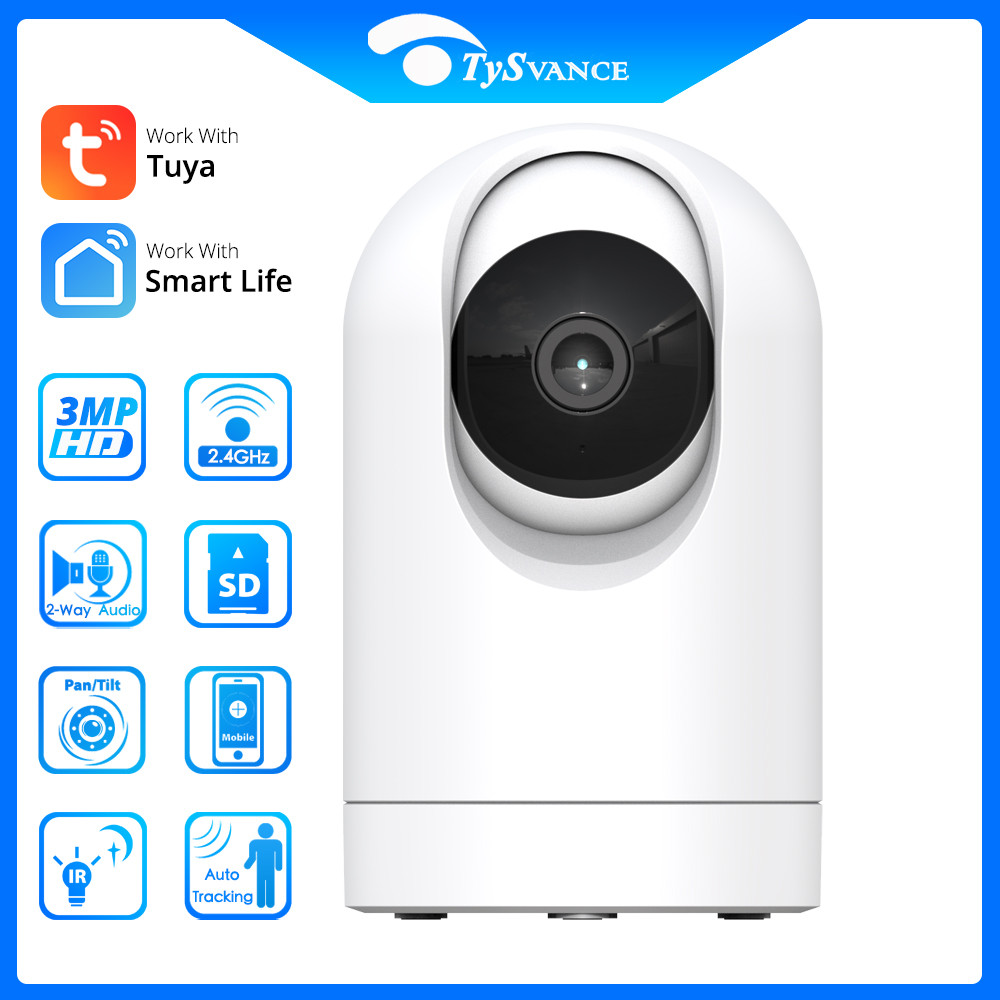 Tuya Smart PTZ 3MP IP Camera Home Indoor WiFi Wireless Surveillance