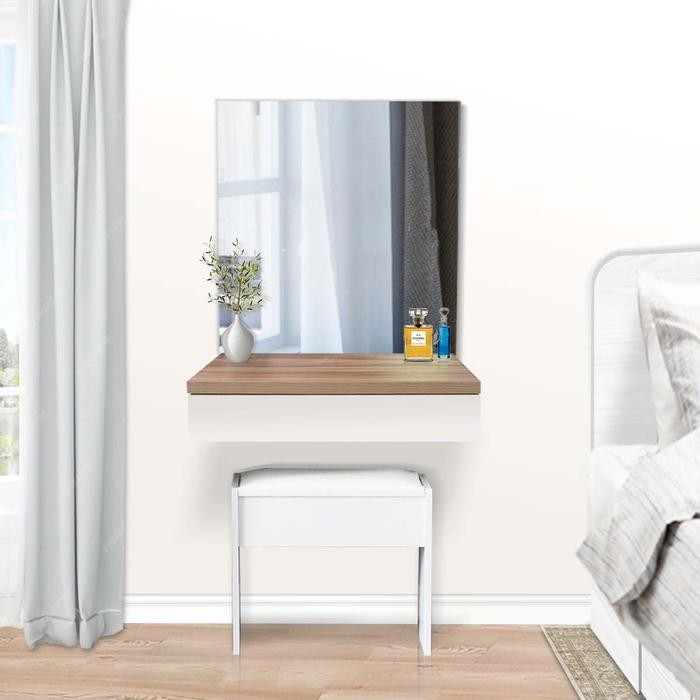 Meja Rias Gantung Dressing Table Kayu ModernNimalis Putih - Perth