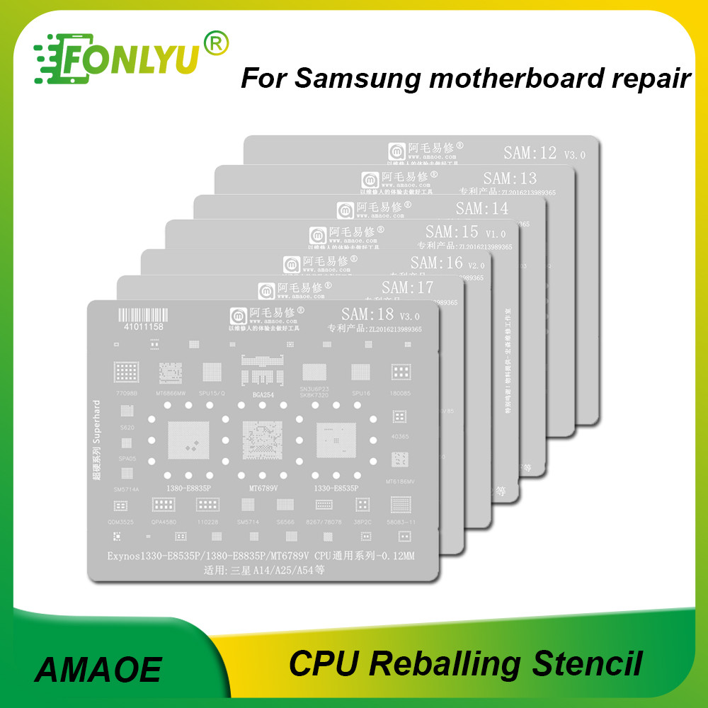 AMAOE Reballing Stencil For SamsungA14 A54  S21 S22 A33 A53 CPU RAM Exynos1330 1380 SPU16 Tin Planti