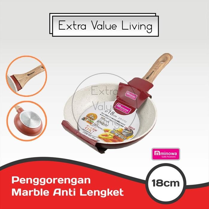 Steincookware - Minowa Panci Fry Pan 18 Cm / Panci Teflon / Ceramic Pan Penggorengan Panci Marble