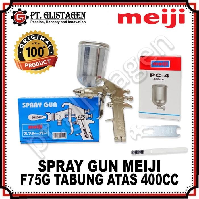 Paling Berkualitas Meiji F75G Mesin Cat Semprot Spray Gun F75G Tabung Atas Meiji Original