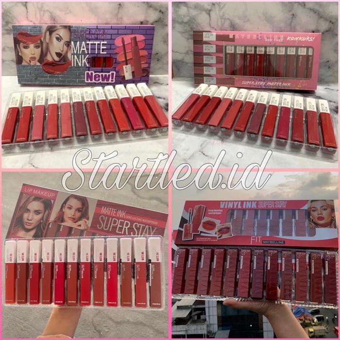 [SET ISI 12] Lipgloss / Lipcream Maybelline Matte (Barcode / 6020)