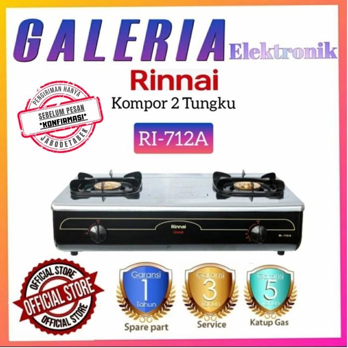 Kompor Gas Rinnai Ri 712 A 712A / Kompor Rinnai Ri712A Jumbo Murah