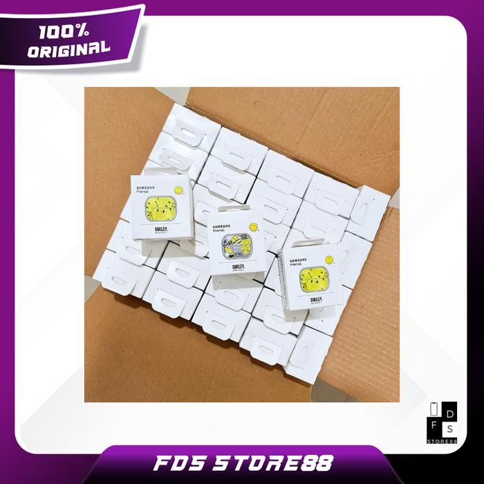 Samsung Galaxy Buds 3 Buds 3 Pro Smiley Yellow Black Clear Cover Original