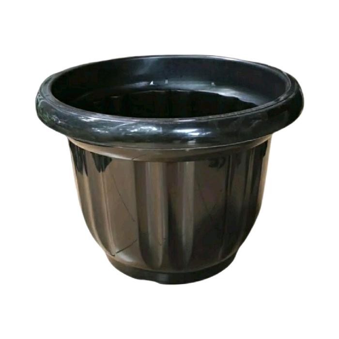 Mode Vintage Pot Tanaman Besar 50Cm + Tatakan Warna Hitam Pot Bunga Jumbo 50