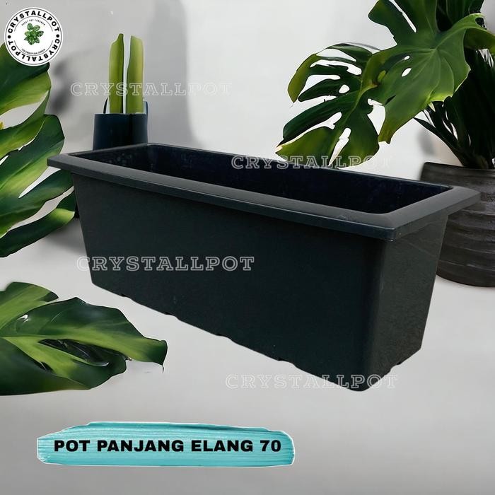 Mode Vintage Pot Bunga Egp Persegi Panjang 65 Cm Hitam - Panjang 70 Elang Tanaman Kotak Plastik