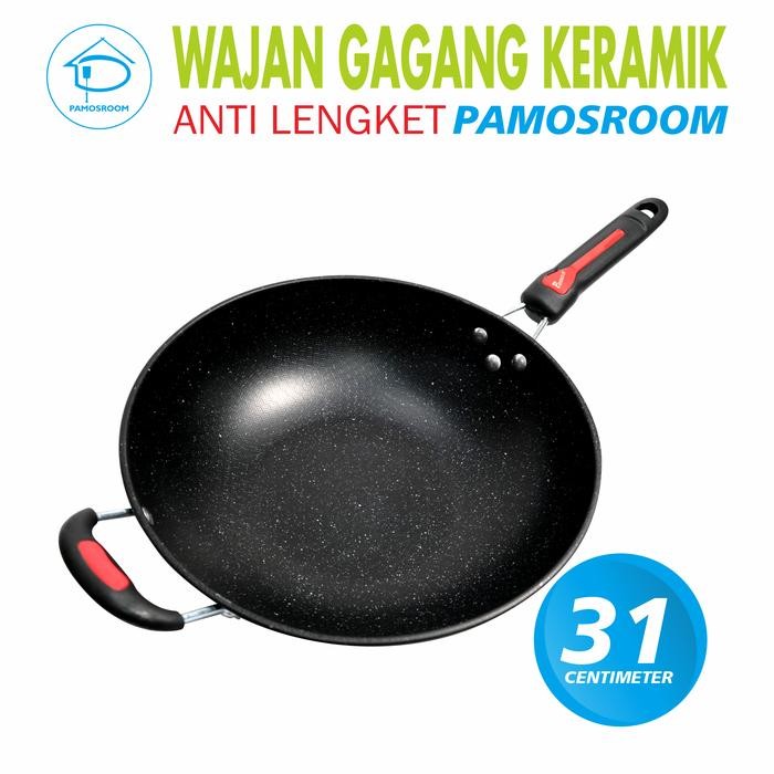 Vicenza Cookware - Kuali Wajan Penggorengan Gagang 31Cm Keramik Anti Lengket Bisa Induksi