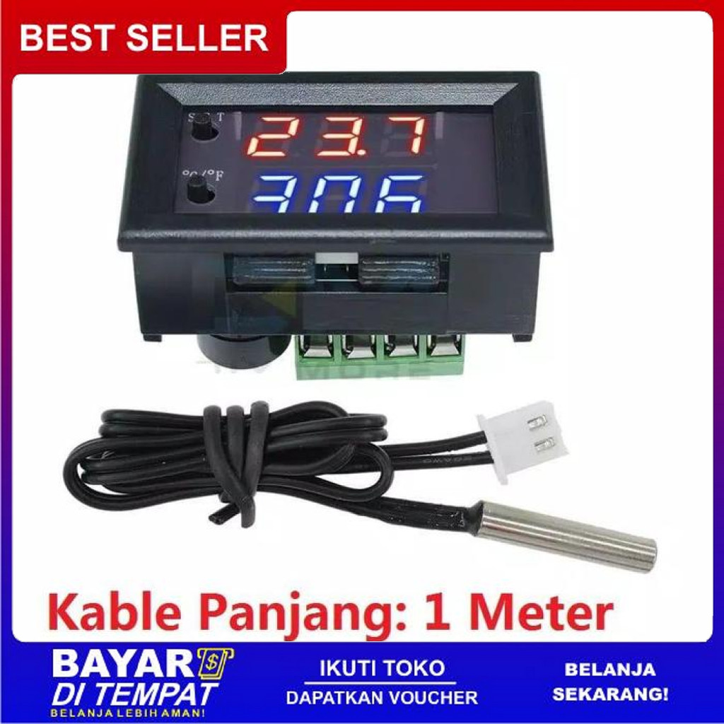 FREE ONGKIR THERMOSTAT DIGITAL TEMPERATURE TERMOSTAT CONTROLLER RELAY W1209WK W1209 LED DIGITAL