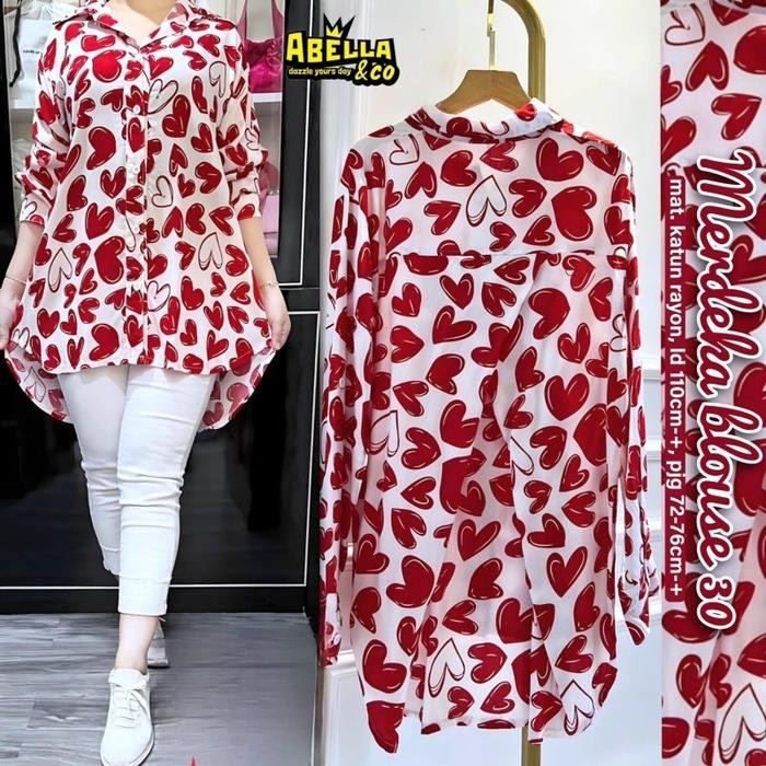 (Allthebest) Promo Agustus TUNIK WANITA EDISI MERAH PUTIH AGUSTUSAN KEMERDEKAAN INDONESIA