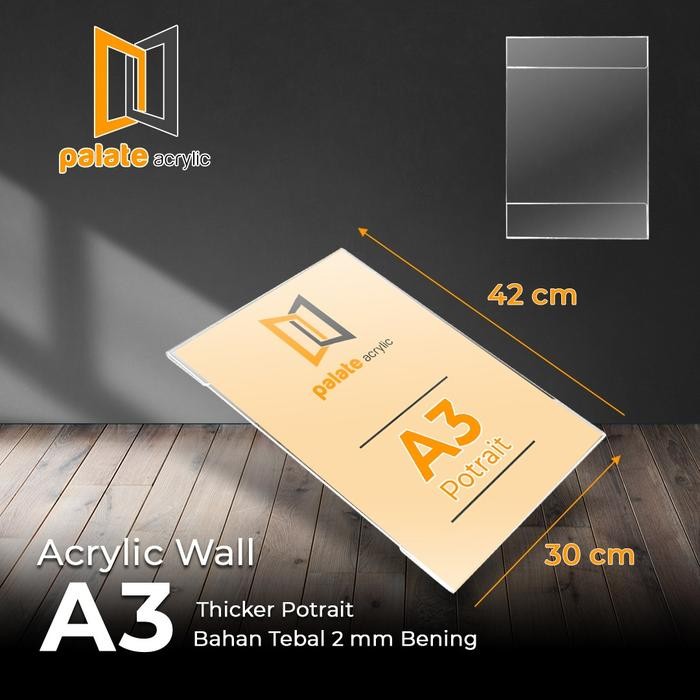 

TERLARIS akrilik w A3 / acrylik / thicker / akrilik dinding brosur A3 READY STOCK