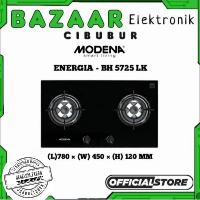 Kompor Tanam Modena 2 Tungku Bh5725Lk Bh 5725 Lk Bh-5725Lk