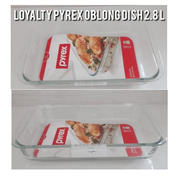 Pyrex Oblong Dish 2.8L (2.8 Liter) Asli... Wadah Saji Preum