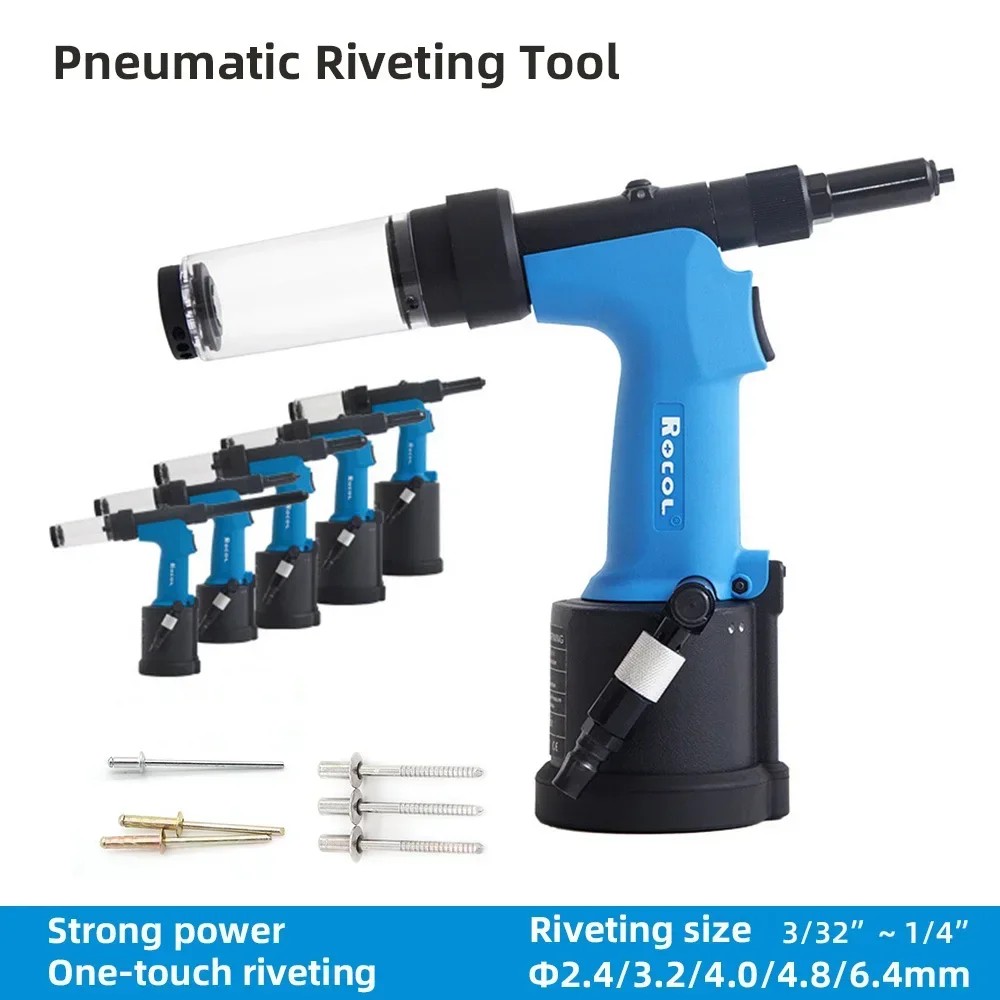 Pneumatic Rivet Gun Industrial Self-Priming Core-Pulling Heavy Duty Air Rivet Gun Stainless Steel Au