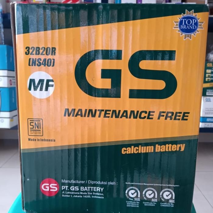 Aki Baterai Kering Mobil Genset Gs Astra Ns40/32B20R Maintenance Free