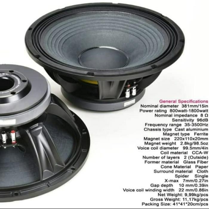 Banyak Dicari Subwoofer 15Inch Ashley 15Lv400 Original