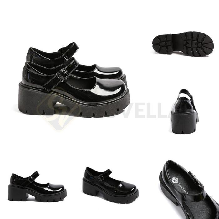 Luxuscollection Indo - Sovella Thalia Sepatu Boots Fashion Pantofel Wanita Hitam Polos