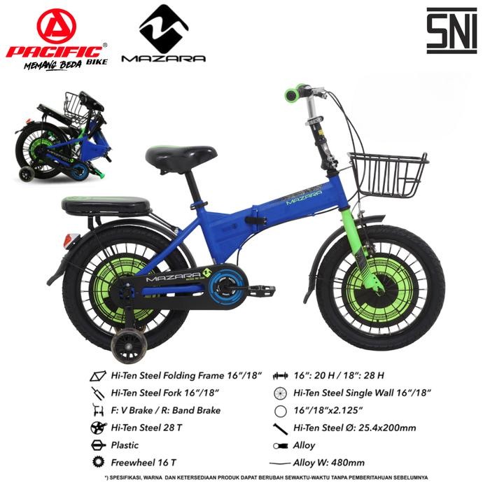 Pacific Bike Sepeda Lipat Edisi Khusus Mazara 2266 Mg Size 16 Dan 18