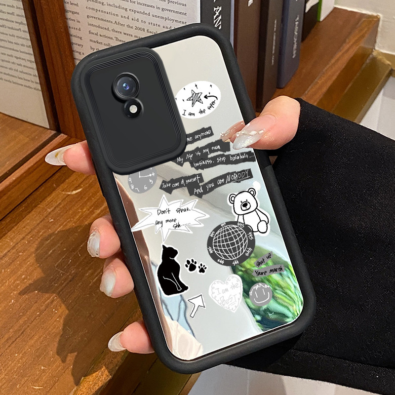 Casing Hp VIVO Y02 VIVO Y02A VIVO Y02T Case Casing ponsel Kasing HP pelindung Silikon cermin planet 