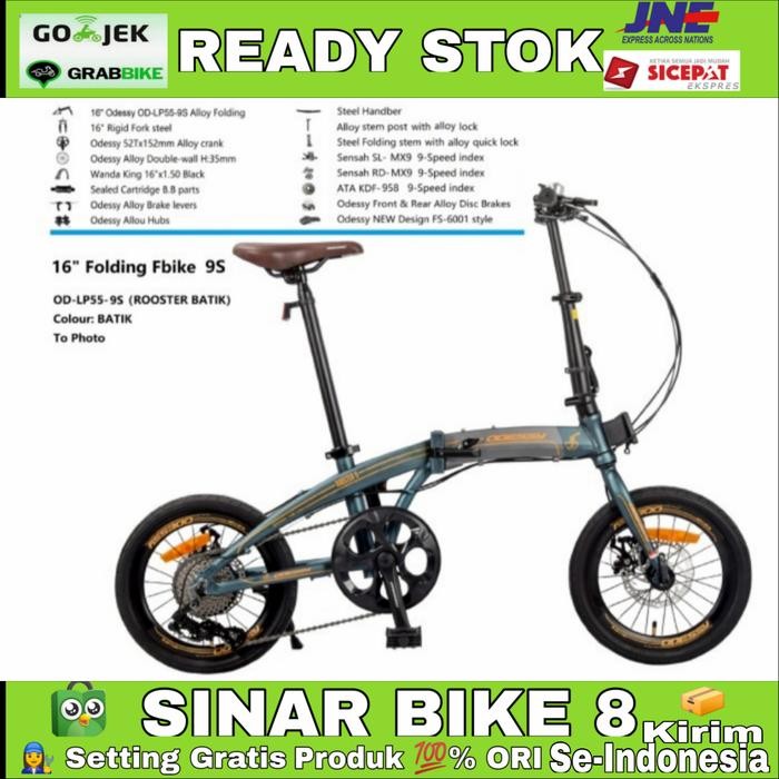 Sepeda Lipat 16 Inch Odessy Rooster Frame Alloy - 8 Speed
