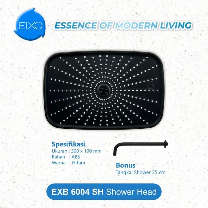 TERLARIS Shower Mandi EIXO BUFALO EXB 6004SH - Kepala Shower Desain Modern Berwarna Hitam,