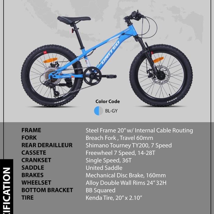 ASLI Sepeda Gunung MTB 20 Inch United Elbruz Terbaru READY STOCK