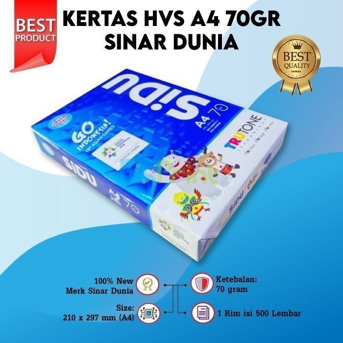 

Khusus Gosend! Kertas Hvs Sidu A4 70 Gsm 1 Rim