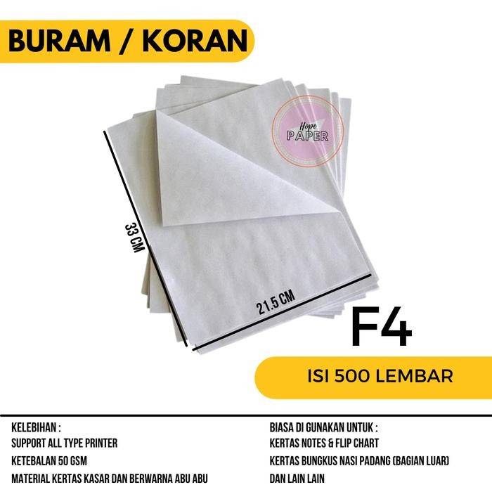 

Bisa E-Katalog! Kertas Koran F4 Isi 500 Lembar / Kertas Buram F4 / Kertas Flipchart