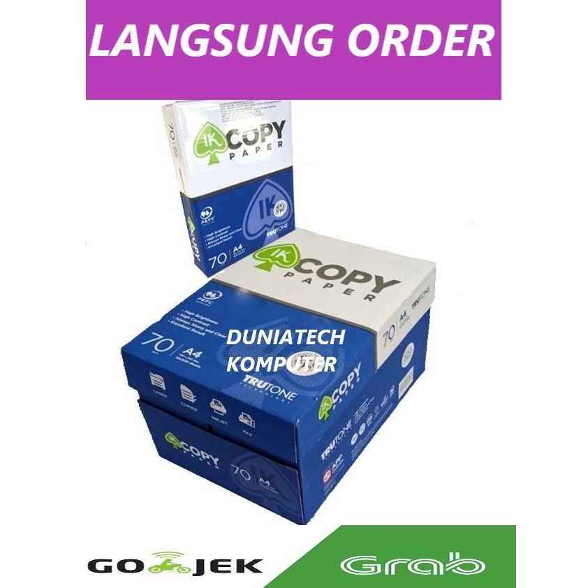 

Hot Sale! Ik Copy Paper Kertas Hvs Folio A4 70 Gram Fotocopy