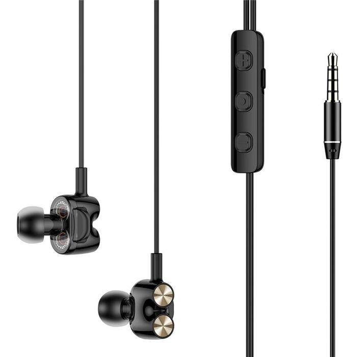 ROCK Mutin Dual Unit Drivers Stereo Earphone HiFi Bass