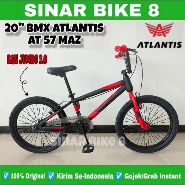 Sepeda Anak Laki Bmx Atlantis 57 Maz Ukuran 20 Inch Ban Jumbo 3.0 Usia 8-11 Tahun