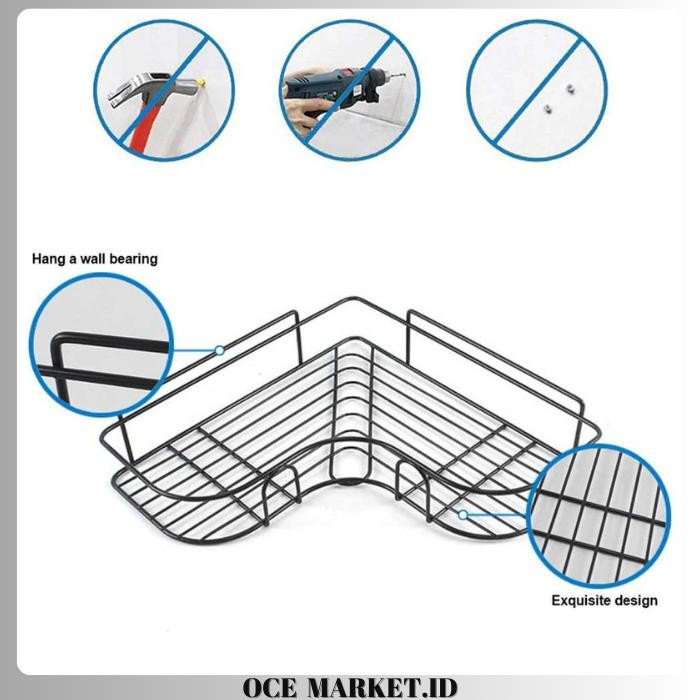 Rak Sudut Segitiga Kamar Mandi Stainless Steel