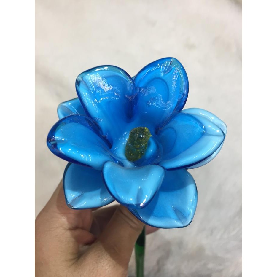 (Allthebest) Bunga Mawar Kristal / Bunga Mawar Kaca tinggi 35 cm