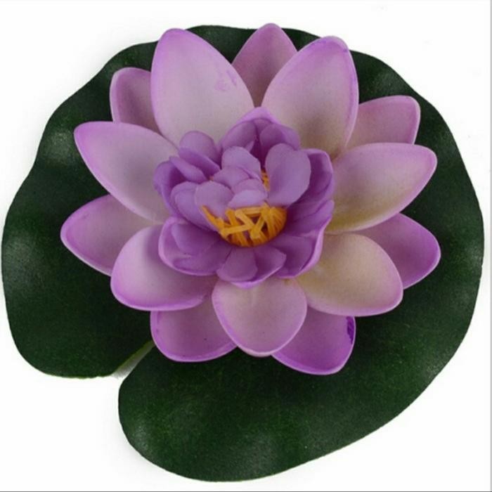 (Allthebest) bunga teratai plastik bunga hiasan kolam ikan air bunga lotus plastik