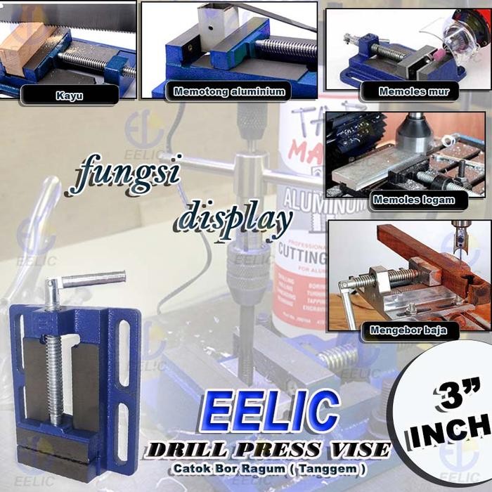 (Allthebest) EELIC CBR-3INCH Catok mesin bor ragum meja 3 inch catok bor duduk penjepit mesin