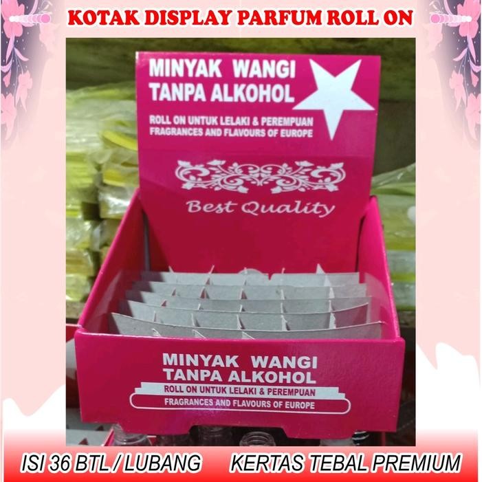10 pcs BOX KOTAK DISPLAY PARFUM ROLL ON ISI 36