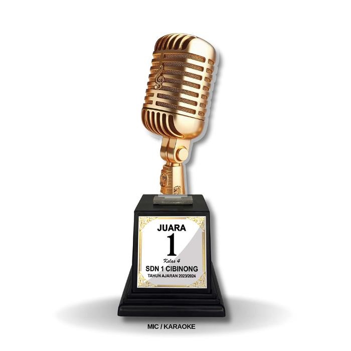 (Allthebest) Piala Akrilik Custom Stiker Tatakan Souvenir Hadiah Kemerdekaan Agustusan, Ikan Mas /