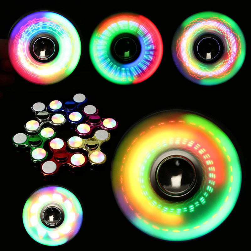 Luminous Led Fidget Spinner Hand Top Spinners Glow In Dark Light Edc Figet Spiner Finger Stress