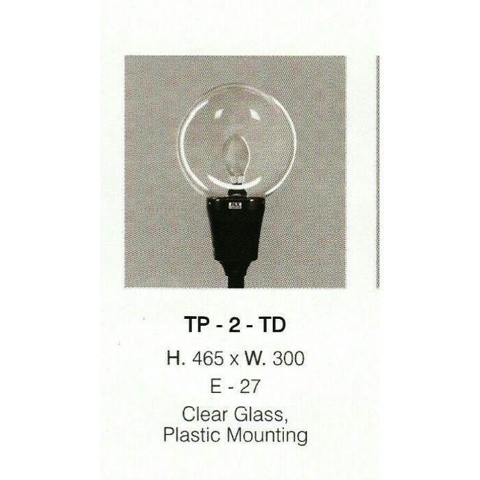 Tp 2 Td Lampu Taman Bulat Kaca Bening 30 Cm Waterproof Outdoor