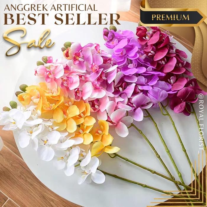 (Allthebest) Bunga Anggrek Latex Jumbo Untuk Dekorasi Pernikahan/Anggrek Latex Premium (KN-104)