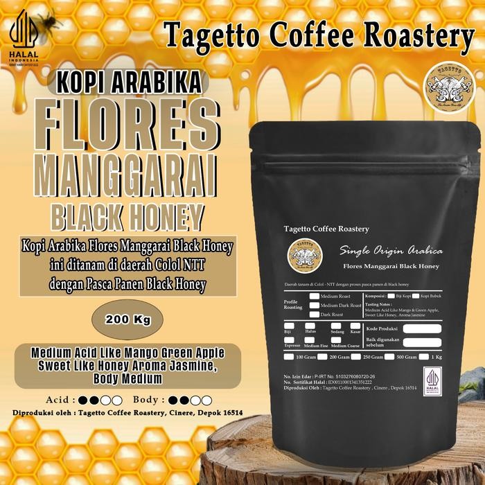 

Otten Coffee - Biji Kopi Arabika Flores Manggarai Black Honey 200Gr Specialty Arabica Bean Ground