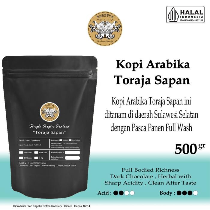 

Otten Coffee - Biji Kopi Arabika Toraja Sapan 500Gr Specialty Arabica Bean Ground Bubuk 500 Gram