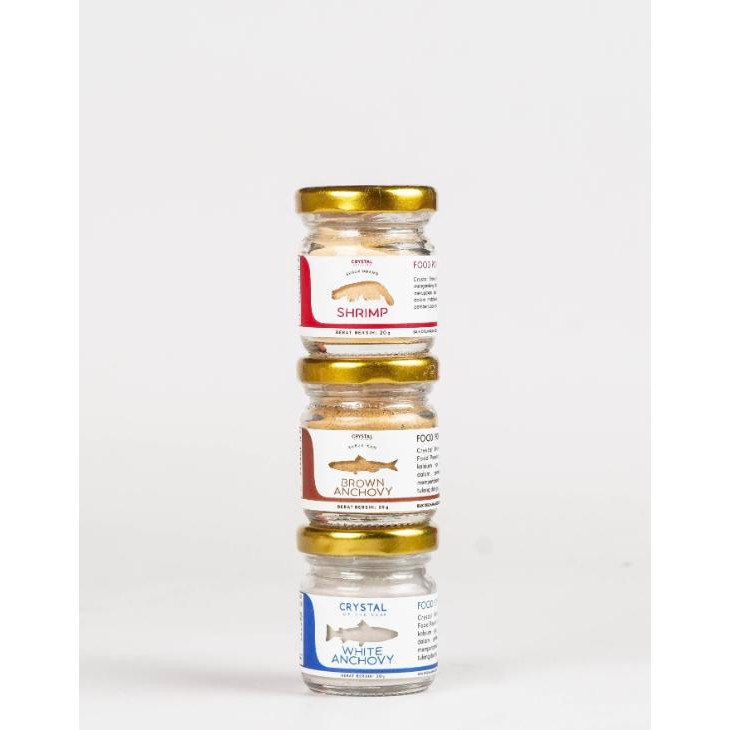 

Crystal of the Sea - (Set of 3 Jar 20GR) White Anchovy + Brown Anchovy + Shrimp Powder / Bubuk MPASI
