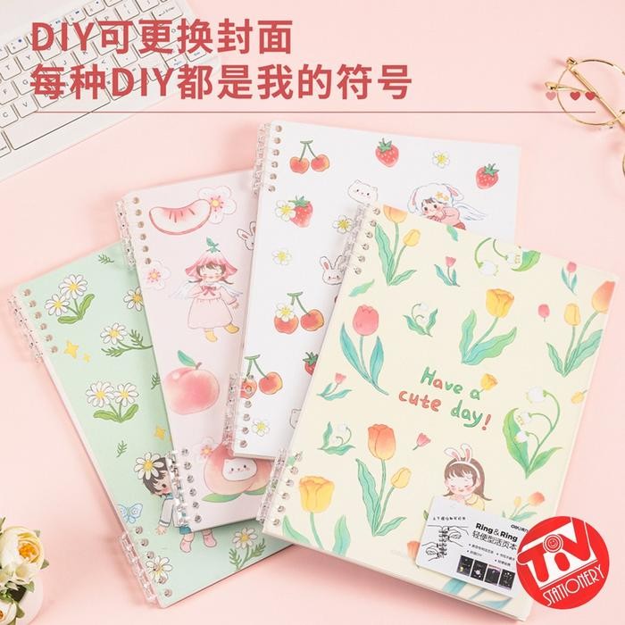

RING BINDER FILE REFILLABLE SPIRAL NOTEBOOK DELI CUTE DAY A5/B5 KODE 384