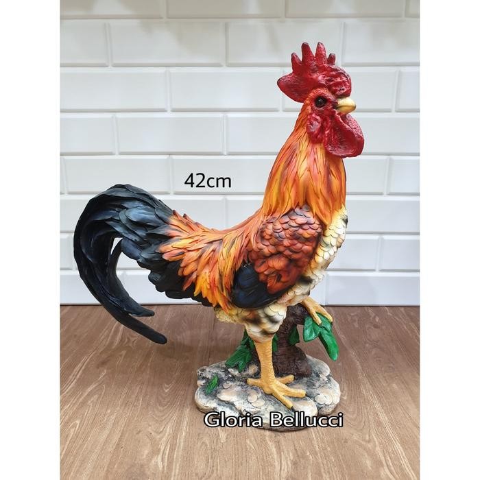 Ready Stok patung pajangan ayam jantan besar miniatur chicken 2