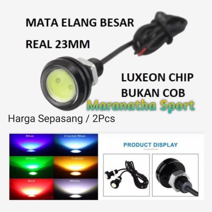 LAMPU LED MATA ELANG COB 23 MM DC 12V NON FLASH strobo miniatur